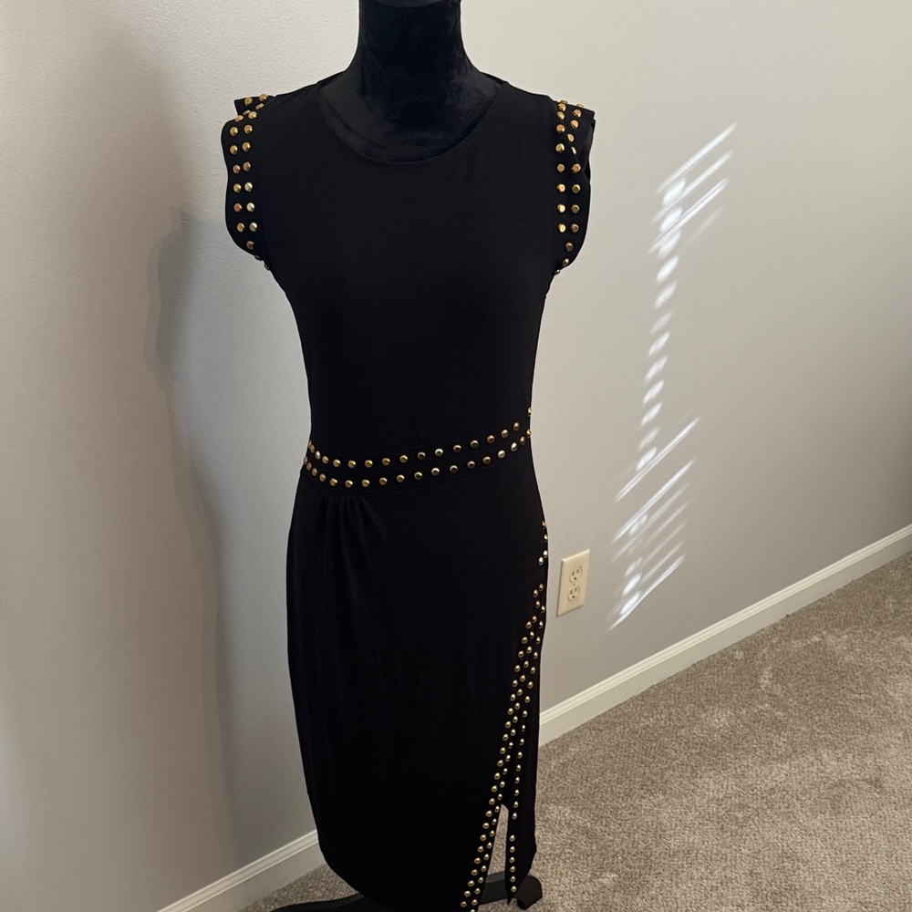 MICHAEL Michael Kors Black Dress with Gold Studs